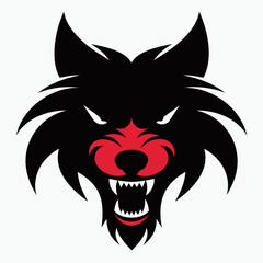 Fototapeta premium Angry wolf head vector illustration .