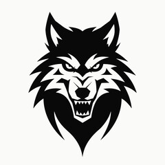 Obraz premium Angry wolf head vector illustration .