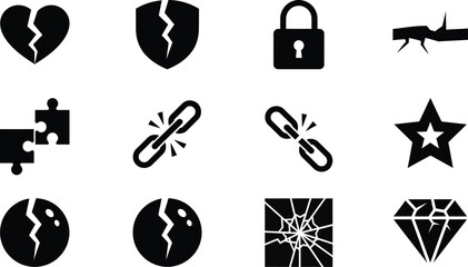 Security and protection icon set flat design vector illustration scalable graphic art isolated on white © MstSabrina