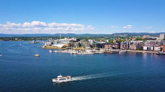 Aker Brygge aerial view, Oslo