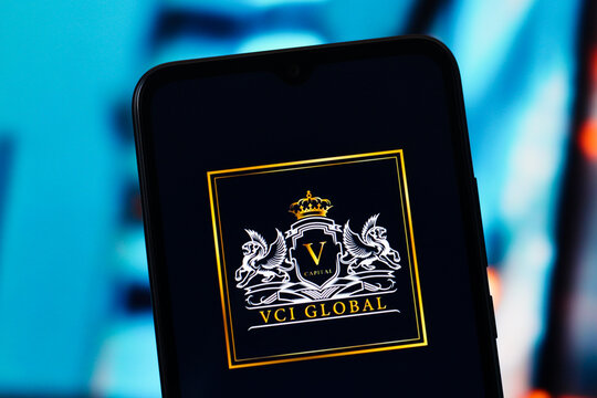 In this photo illustration, the VCI Global logo is seen displayed on a smartphone screen.