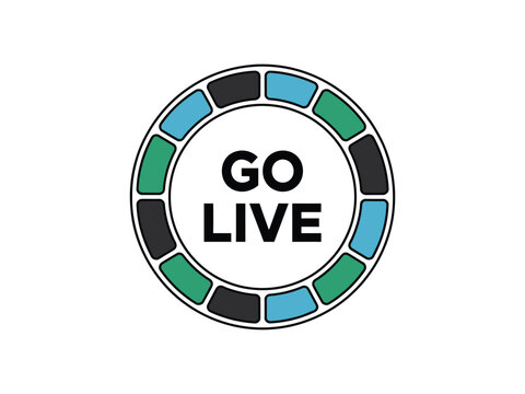 Colorful Go Live Button Icon with Circle Design and Text