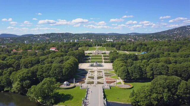 Vigeland park aerial view in Oslo