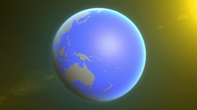 The animation shows a graphic representation of the earth and highlights the location and map of Samoa colored red.