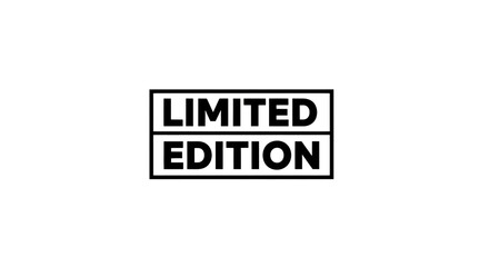 Obraz premium Black and white limited edition text logo design on a plain background