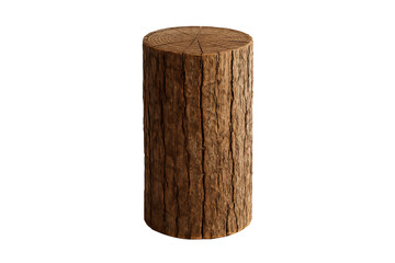 Natural wooden log stump rustic timber cylinder cut tree trunk wood texture decorative nature object isolated on a transparent background