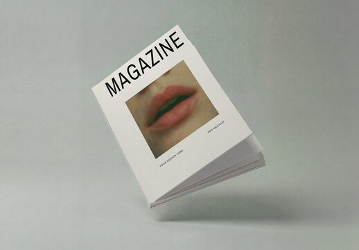 Floating Hard Cover Magazine Mockup