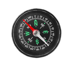 One modern compass isolated on white, top view