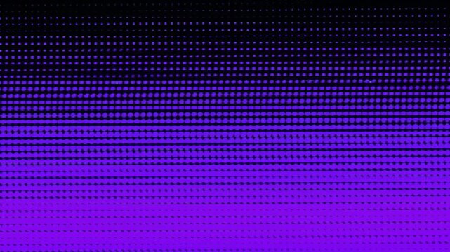 A purple and black abstract design featuring horizontal lines of various shapes and density