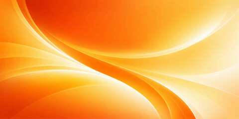 An abstract orange vector background featuring a golden sun gradient with fluid wave lines and motion curves creating a vibrant light energy pattern © hossain