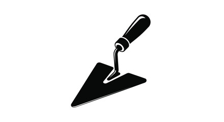 A black silhouette of a pointing trowel on a white background