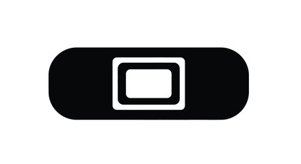 Simple black icon depicting a bandage with a central rectangular pad © Tm Studio