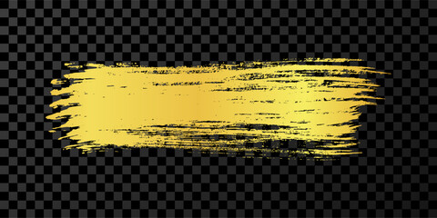 Gold brush stroke on white background