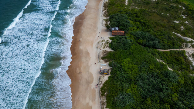 Tropical Beach Summer Ocean Island Landscape Outdoor Adventure Scenic Travel Destination Wind Kitesurfing Water Sports Restinga Coast Campeche Florianopolis Brazil South America