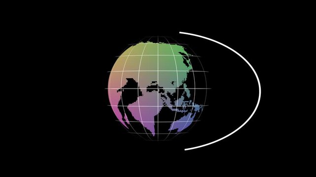 nice earth roteting on around one surcle complete protein aria 360 rotating motion video footage on dark background