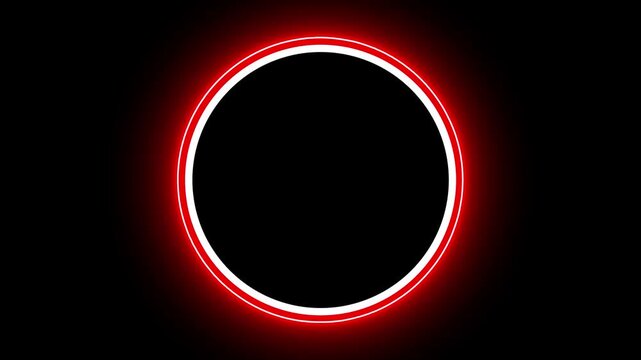 one nice red nion round circle animation photo frame on dark background 4k template video