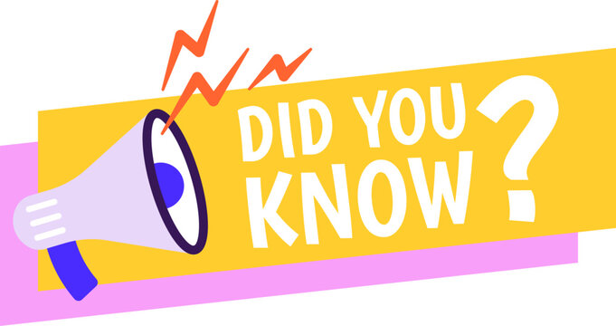 Marketing information tag. Did you know trivia label