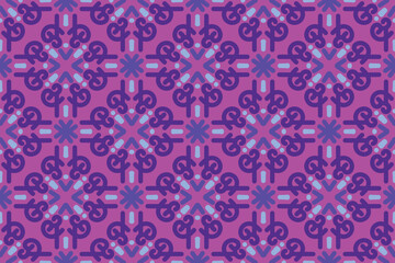 Seamless Abstract Geometric Ornate Pattern in Purple and Magenta