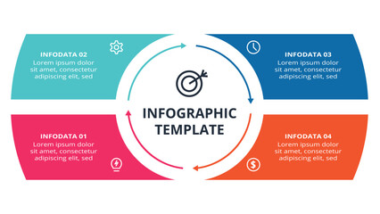 Obraz premium Essential infographic with 4 steps, options, parts or processes. Business data visualization.