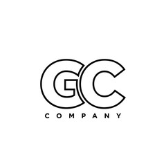 Obraz premium Letter G and C, GC logo design template. Minimal monogram initial based logotype.