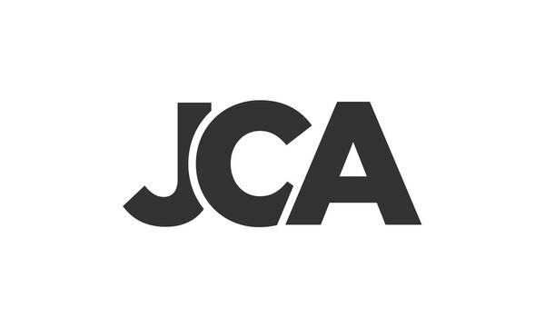 JCA logo design template with strong and modern bold text. Initial based vector logotype featuring simple and minimal typography. Trendy company identity.