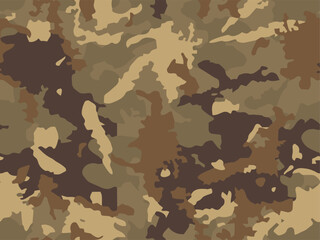 Full Seamless desert camo camouflage pattern print background. Soft tan blocks give a dry sand look. Military ready for fabric, vinyl, and wall art. Works on tshirt, jacket, and pants. © MSK Design