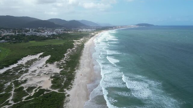 Tropical Beach Summer Ocean Island Landscape Outdoor Adventure Scenic Travel Destination Wind Kitesurfing Water Sports Restinga Coast Campeche Florianopolis Brazil South America