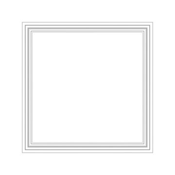 Blank wooden window and door frame with off white molding baseboard interior exterior wall design on transparent PNG background for gallery wall mockup photo picture realistic display