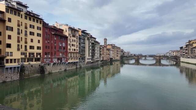 Holy Trinity Bridge (Ponte Santa Trinita) in Florence Italy is a Renaissance bridge designed by Michelangelo and Ammannati