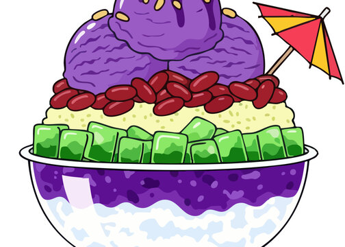 A colorful Filipino dessert in bowl.