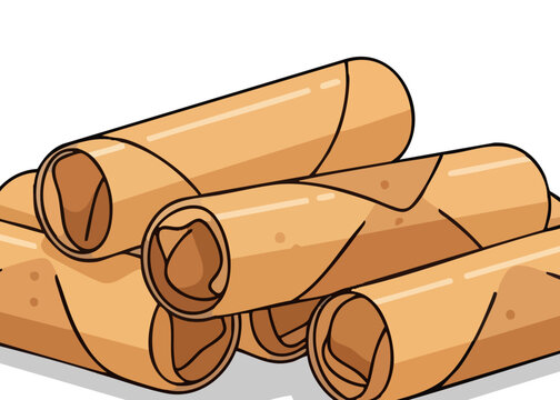 A stack of cartoon spring rolls.