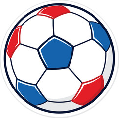 Fototapeta premium Red White and Blue Soccer Ball Vector Illustration