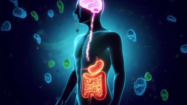 Understanding the human gut and its role in health through detailed images of the digestive system and microorganisms