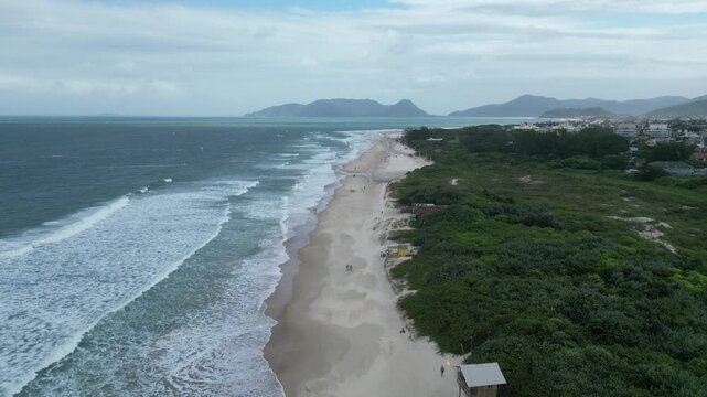 Tropical Beach Summer Ocean Island Landscape Outdoor Adventure Scenic Travel Destination Wind Kitesurfing Water Sports Restinga Coast Campeche Florianopolis Brazil South America