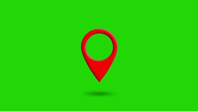 Location Pin Navigation Animation with Green Background
