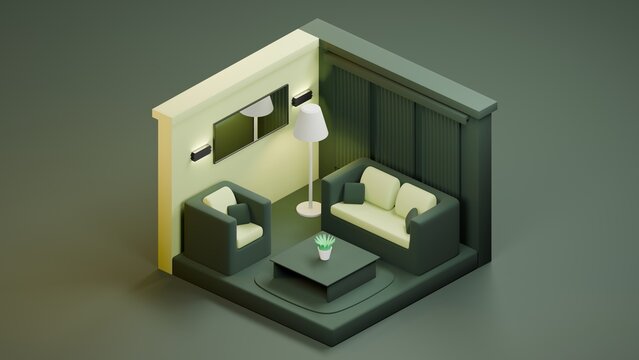 3d rendered illustration of a room
