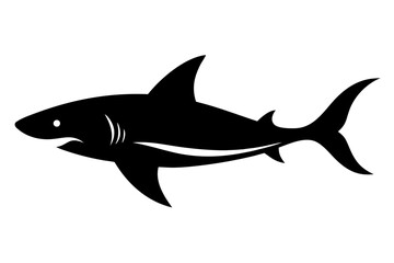 Obraz premium shark vector illustration, shark icon vector, shark silhouette vector.