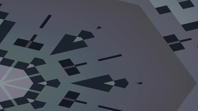 Abstract geometric pattern with dark shapes on a gradient background, creating a fragmented and mirrored visual effect.