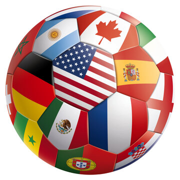 BALLON DE FOOTBALL USA CANADA MEXIQUE_illustration vectorielle