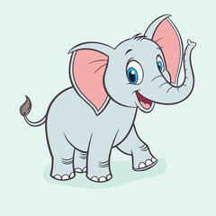 Fototapeta premium Cute cartoon baby elephant