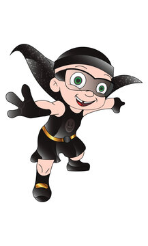 Thieves and robbers Character A Powerful and Strong Superhero with a black dress, Ready for Action