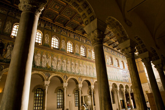 Italy, Ravenna, Basilica di Sant'Appolinare Nuovo.  Home of fabulous mosaics