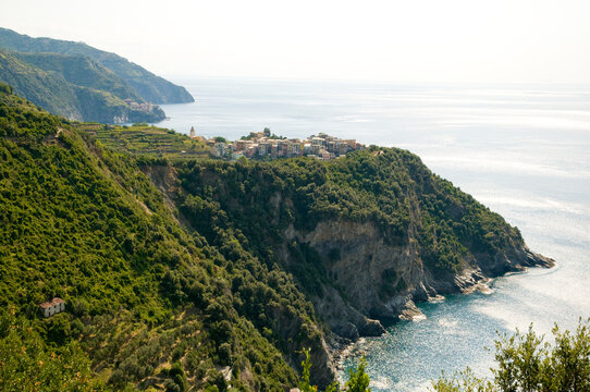 Italy, Liguria.  View of Cinque Terre coastline on the Italian Riviera