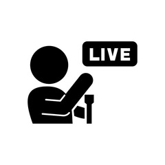 ライブ配信をしているイメージの人型アイコン