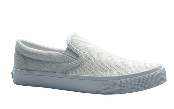 Minimalist slip-on shoe side view showcasing fabric texture and sleek modern design for casual and everyday wear isolated on transparent background PNG