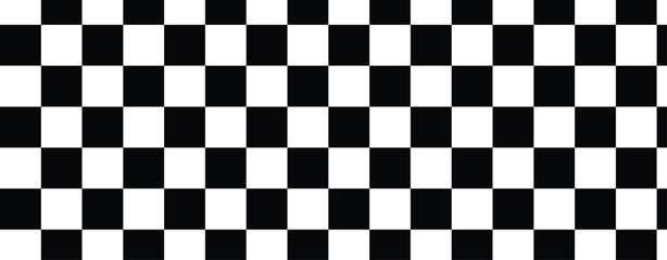 Seamless Checkerboard Pattern Set, Black and White Checkered Grid Background Collection, Geometric Square Texture for Racing Flag, Chess Board and Graphic Design
