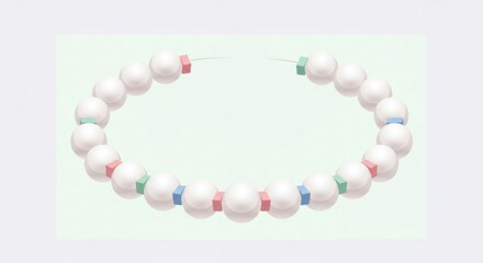 Obraz premium White Beaded Bracelet with Colored Accents.