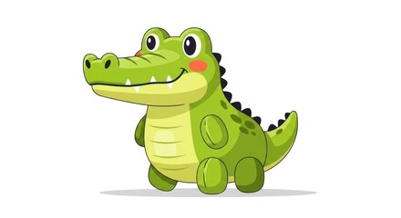 Fototapeta premium Cartoon alligator mascot with a friendly smile.