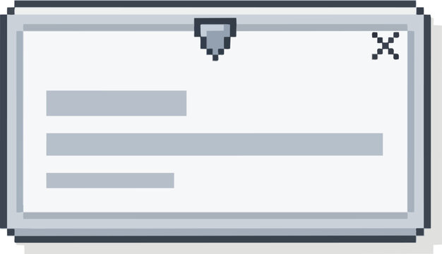 Retro Pixel Art Computer Window with Cursor and Close Icon