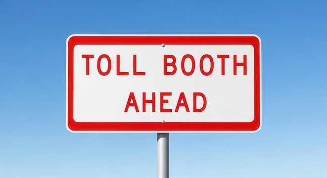 Toll Booth Ahead Sign: A Roadside Warning of Upcoming Fees and Charges